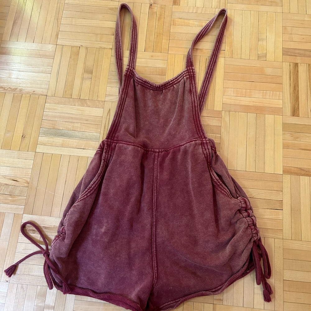 Free People Burgundy Sleeveless Romper